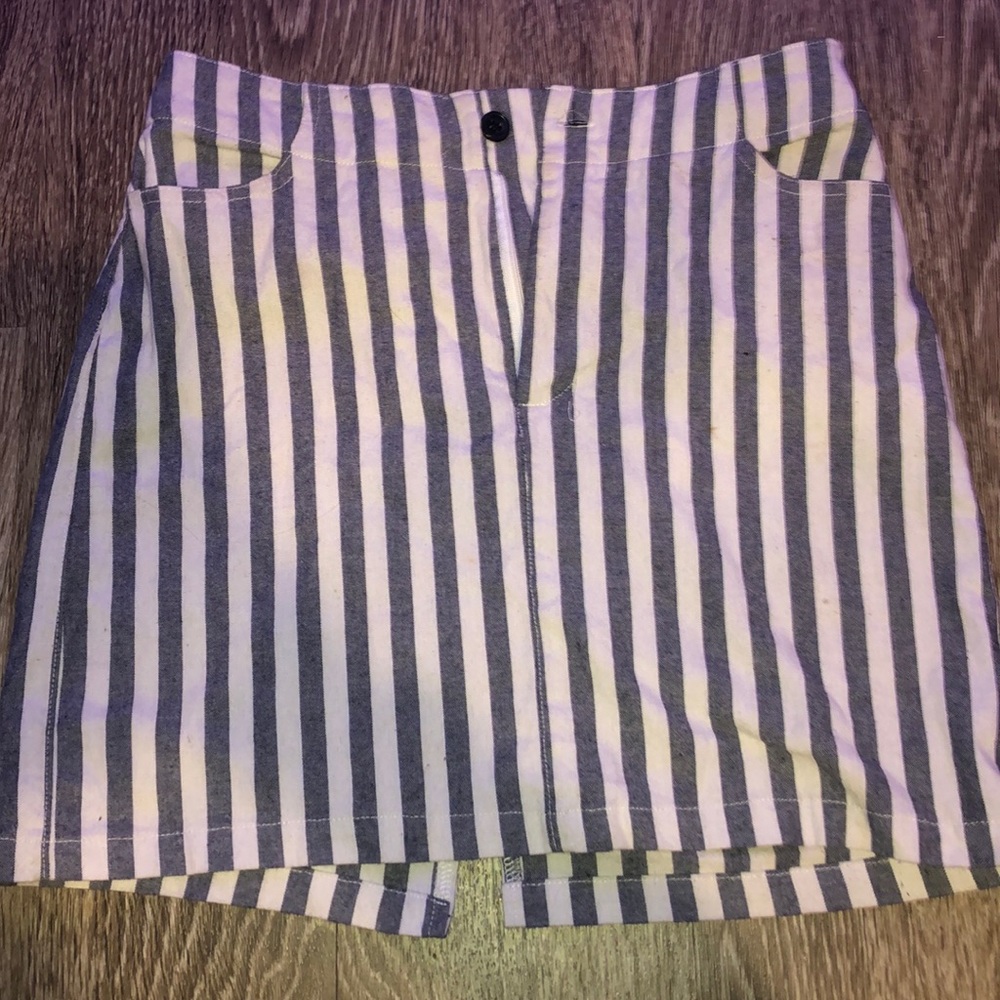 Brandy Melville blue and white striped skirt
